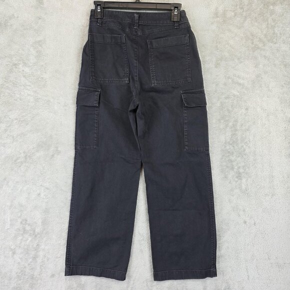 GAP Cargo Pants Womens 00 Petite Black Loose Khaki Regenerative S661059-03 - Picture 8 of 11